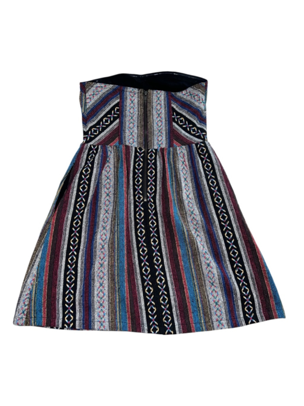 Callie Mac Strapless Dress Multi-color Boho Grunge Festival - Picture 2 of 7